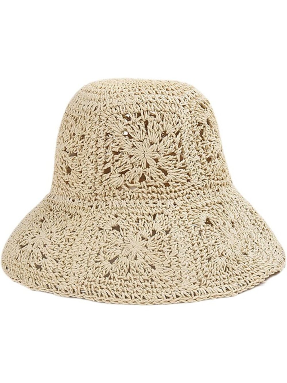 Floral Woven Straw Sun Hat | Boho Bucket Hat | Y2K Aesthetic Beach Accessories